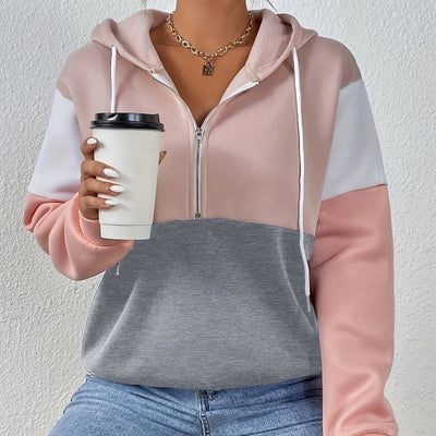 Lotte | Elegant zip-up hoodie with color blocks