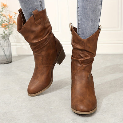 Lotte | Women's slouch western boots with block heel