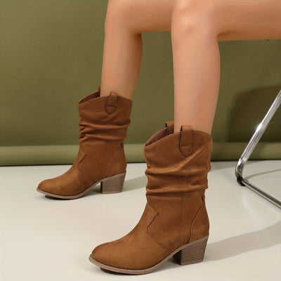 Lotte | Women's slouch western boots with block heel