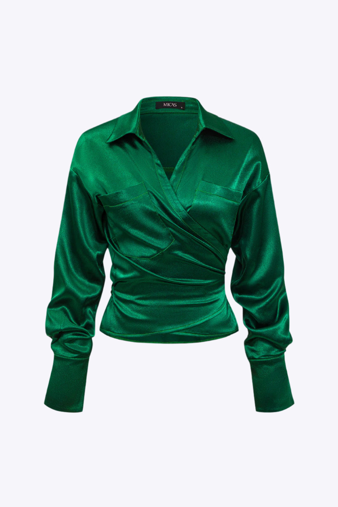 Sienna - Stijlvolle Satijnen Knoop Blouse voor Vrouwen