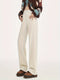 Lotte | Elegant high-waisted ivory wide-leg jeans