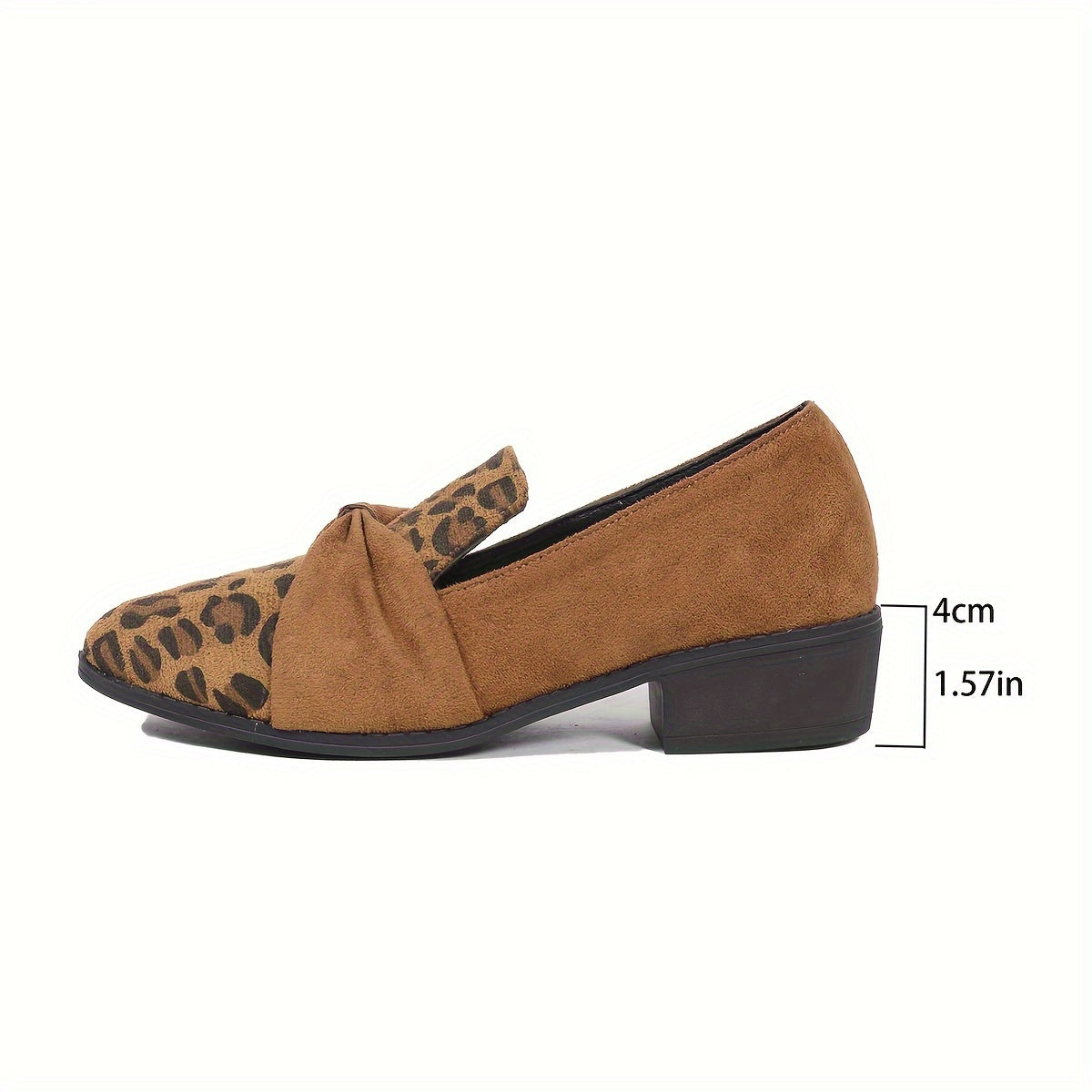 Leopard print women's loafers with bow