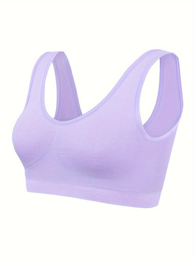 Sophie | Set van 3 effen tanktops & naadloze sport-bh
