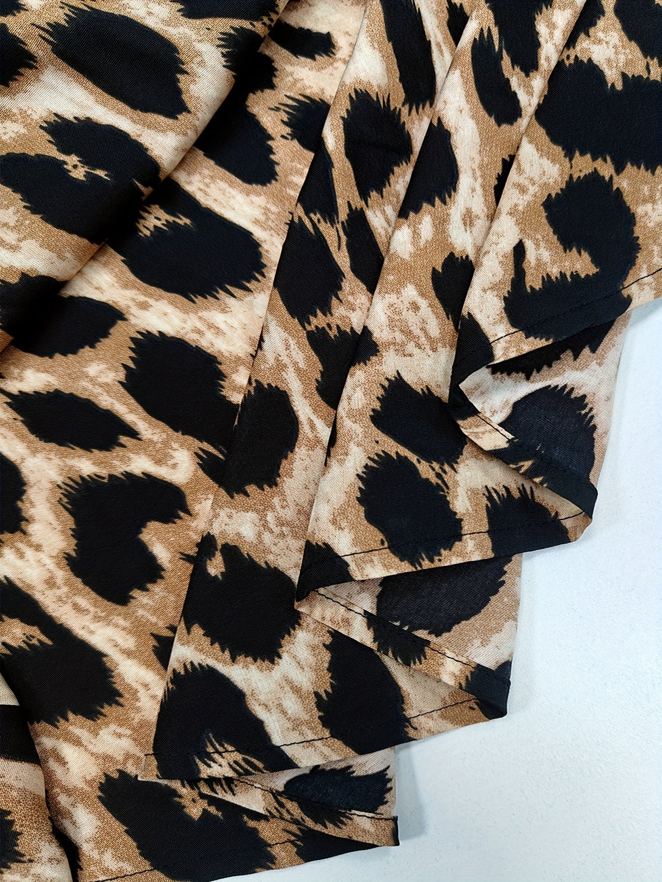 Elena | Casual luipaardprint overhemdjurk met lange mouw