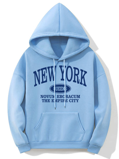 Nina | Hoodie met New Yorkse letterprint en kangoeroezak