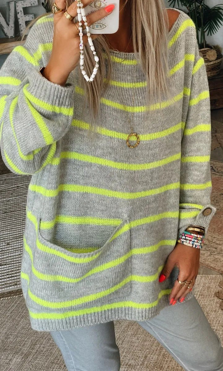 Ebba – Gestreepte Gebreide Trui voor Dames