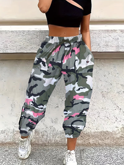 Noa | Dames camo jogger trainingsbroek met zakken