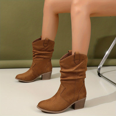 Lotte | Women's slouch western boots with block heel