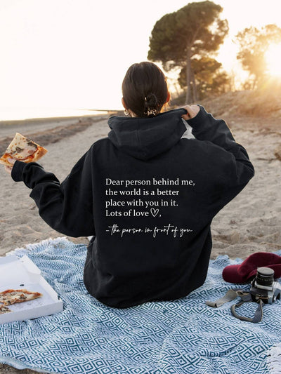 Milan - Oversized hoodie met quote op de rug