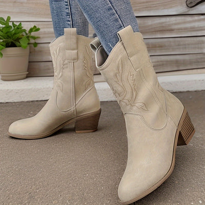Lotte | Solid color chunky heel boots