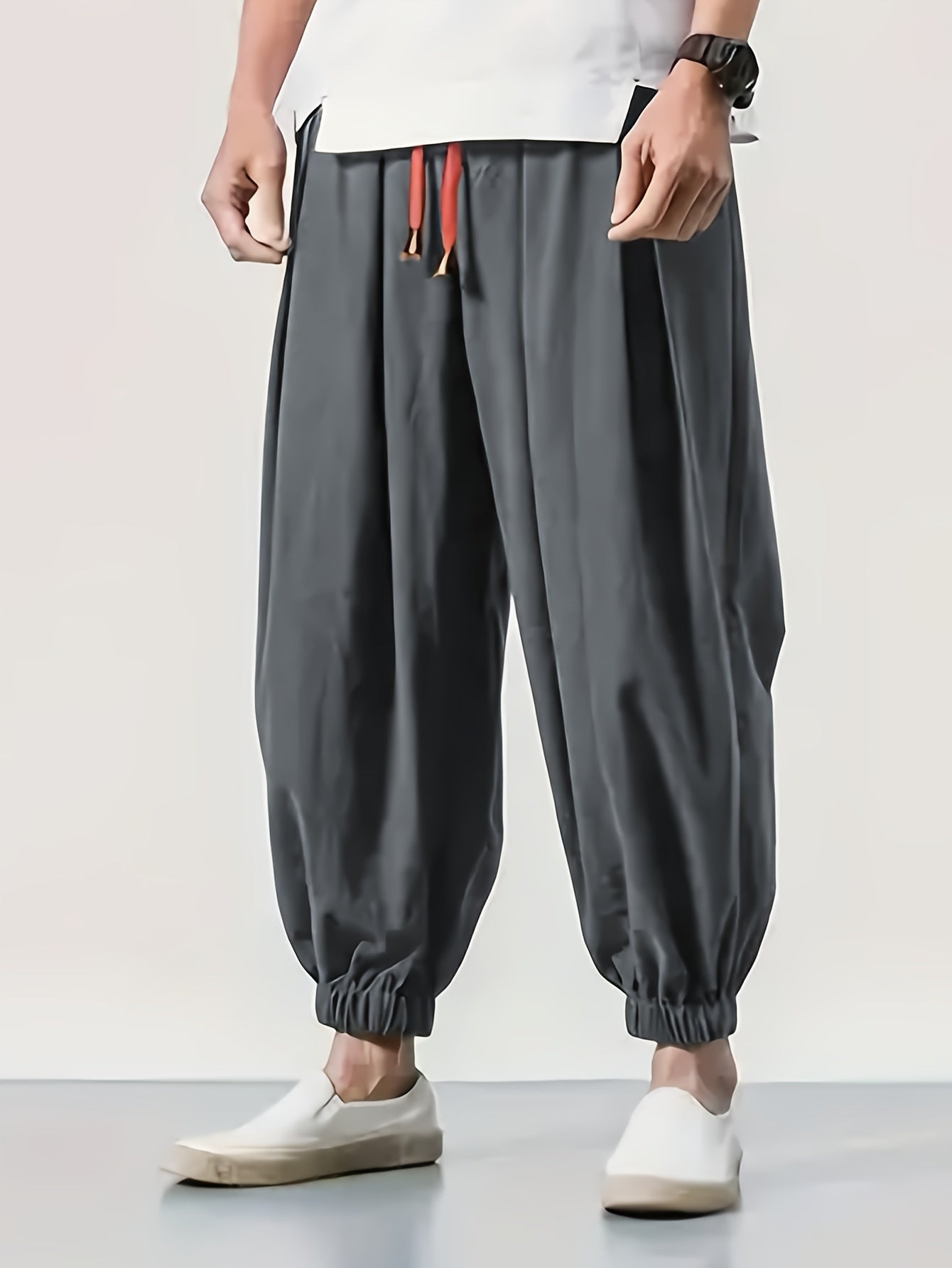 Lucas | Casual wide beach pants with drawstring