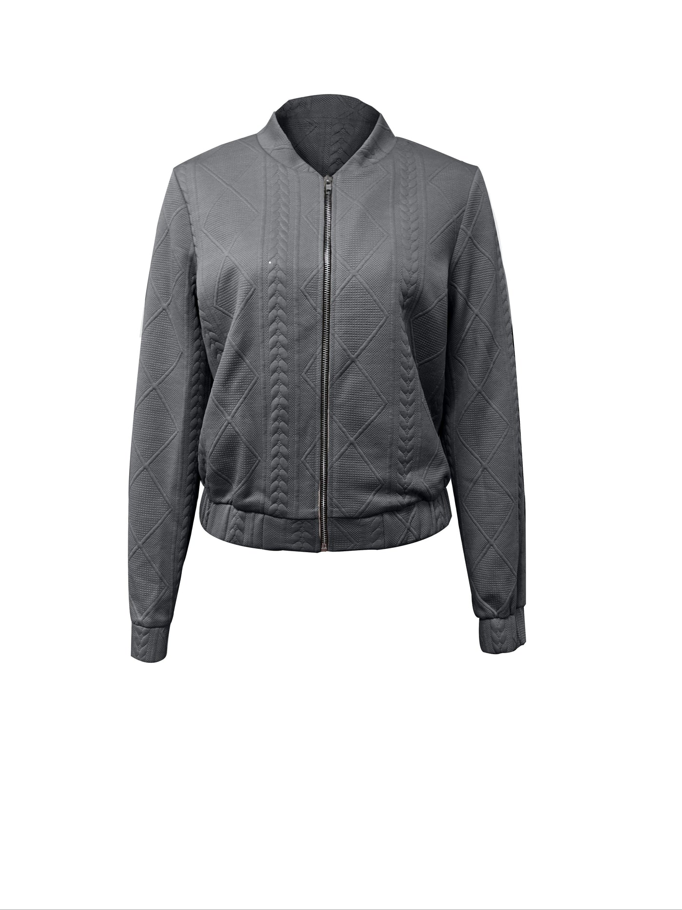 Emma | Casual bomber jacket with a solid texture and zip