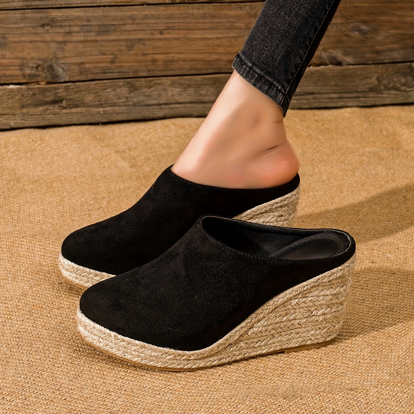 Luna | Comfortable backless espadrille heels