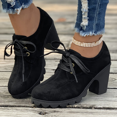 Mara | Effen dames platformschoenen met veters