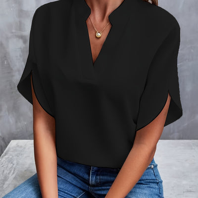 Lotte | Plain blouse with notch