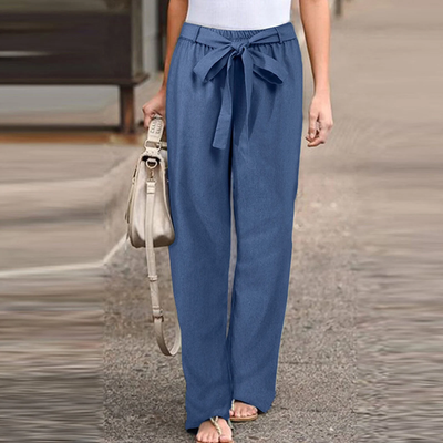 Elin – Linen Pants with Tie Closure 