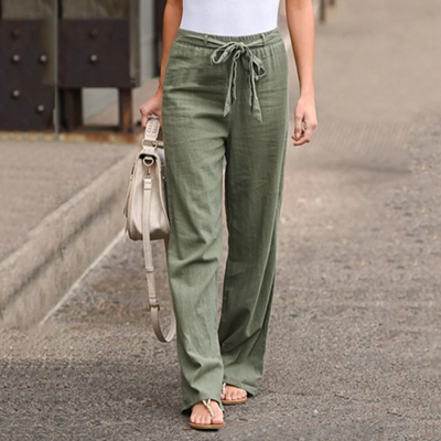 Elin – Linen Pants with Tie Closure 