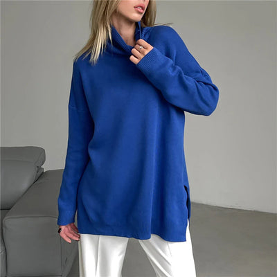 Elin – Stylish Knitted Sweater with Side Slit for Women
