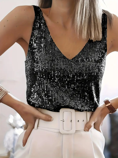 Elisa – Sleeveless Sequin Top