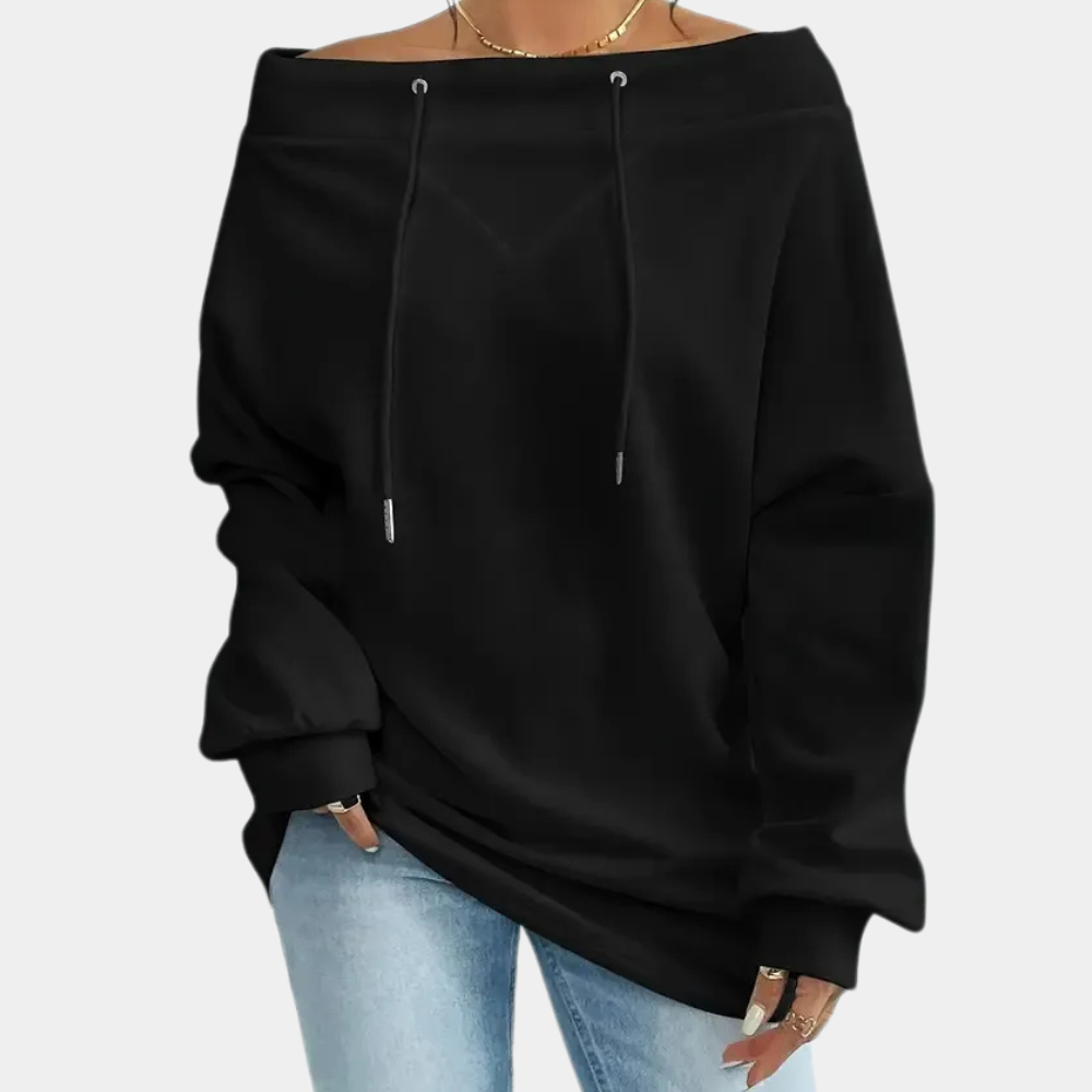 EDNA - Comfortable Off-the-Shoulder Sweatshirt for Women