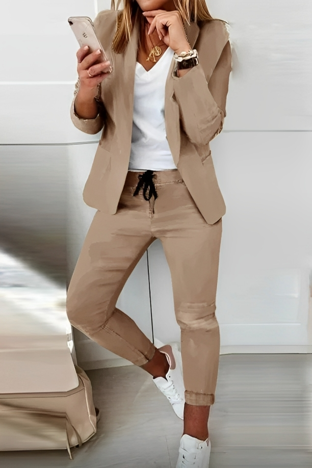 Leader of the Beauty 3-delige kledingset voor dames, kantoor, werk, blazer, vest, broek, zakelijke broek, pantalon, pak voor schoolbal, feestpak, Bruin, XS Leader of the Beauty 3-delige kledingset voor dames, kantoor, werk, blazer, vest, broek, zakelijke broek, pantalon, pak voor schoolbal, feestpak, Bruin, XS
