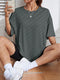 Sara | Sportief Y2K T-shirt in effen kleur met ronde hals en losse korte mouwen