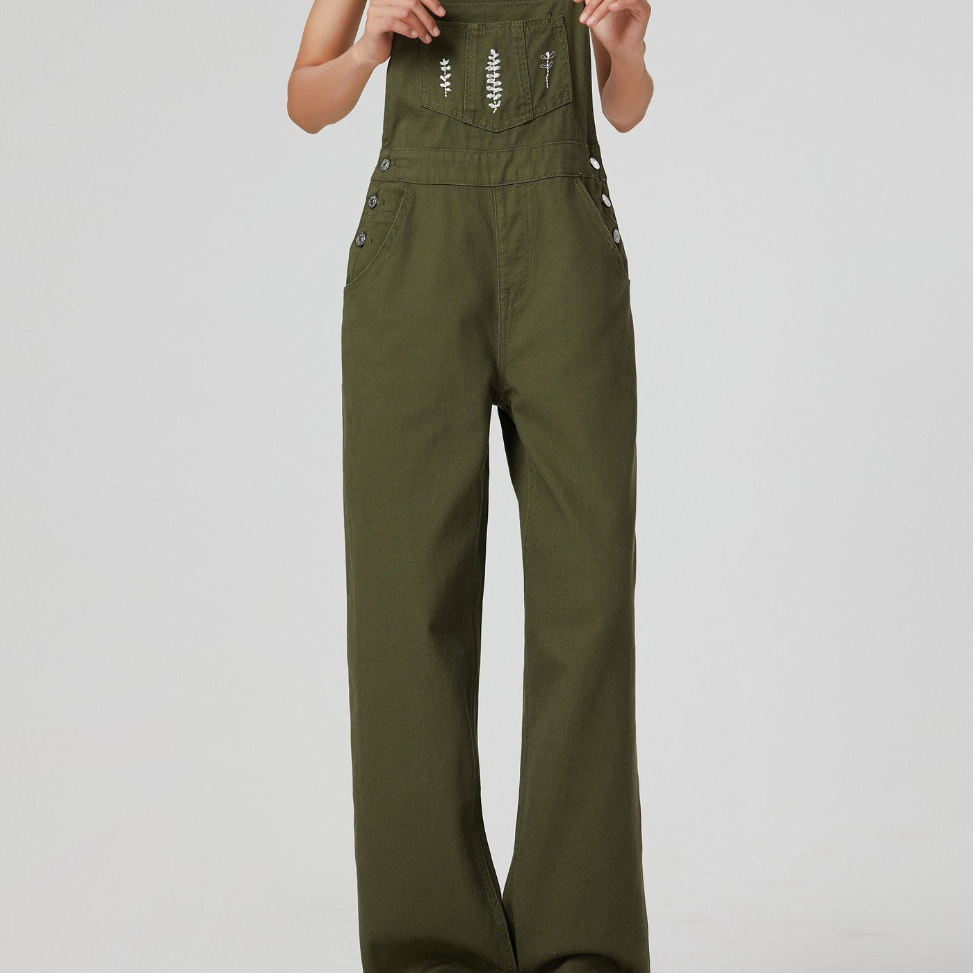 Elin | Preppy green denim overalls