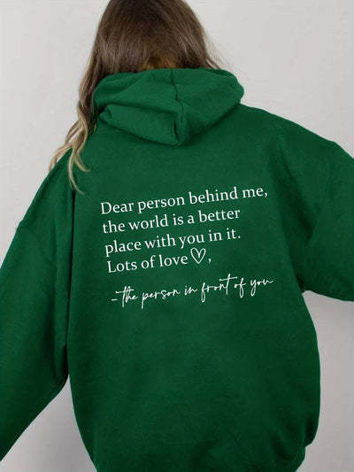 Milan - Oversized hoodie met quote op de rug