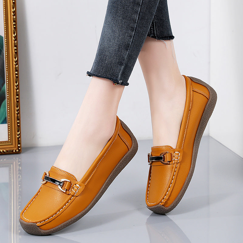 Sanne | Comfortabele platte dames mocassins met gesp