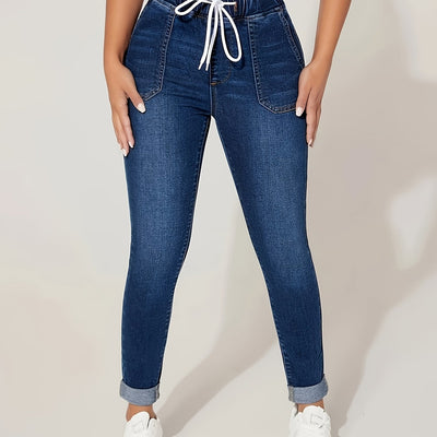 Elise | Relaxed fit damesjeans met hoge taille en trekkoord