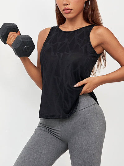 Sophie | Yoga tanktop met geometrische uitsnijding en losse pasvorm