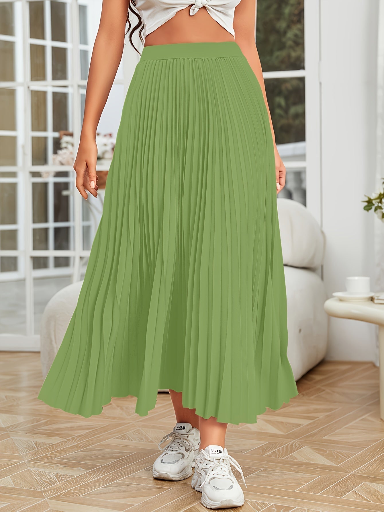 Lotte | Pleated plain loose skirt
