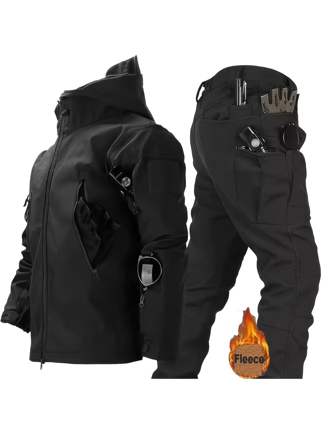 Jasper | Shark skin softshell suit with hooded jacket and pants