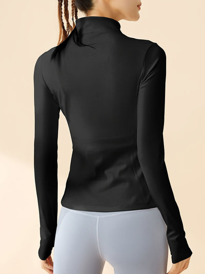 Nina | Cropped sportjack met ademende stof en staande kraag