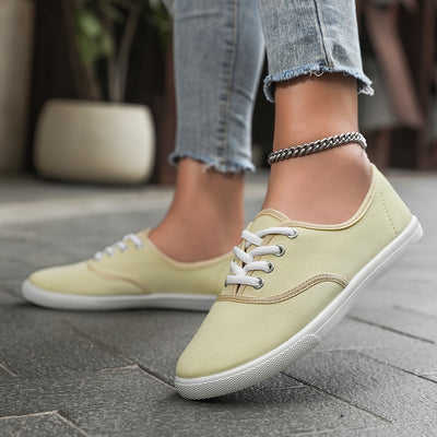 Sophie | Comfortabele lage canvas sneakers in wit