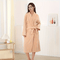 Lara | Soft coral fleece bathrobe with long sleeves and belt
