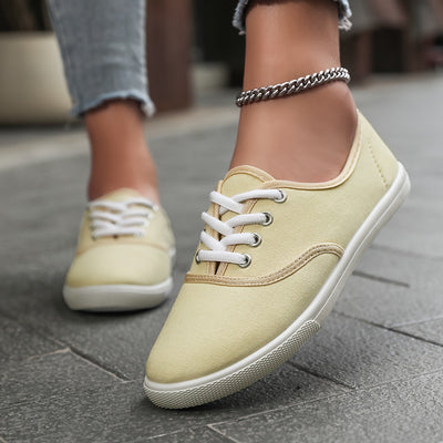 Sophie | Comfortabele lage canvas sneakers in wit