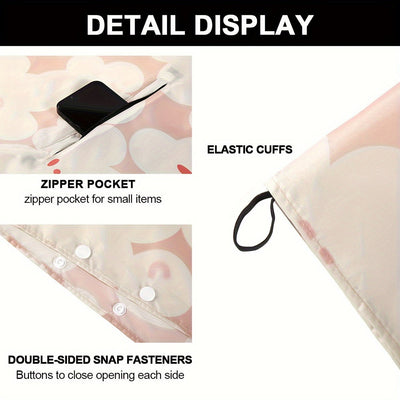 Fleur | Waterproof floral print rain poncho with hood and zip pocket