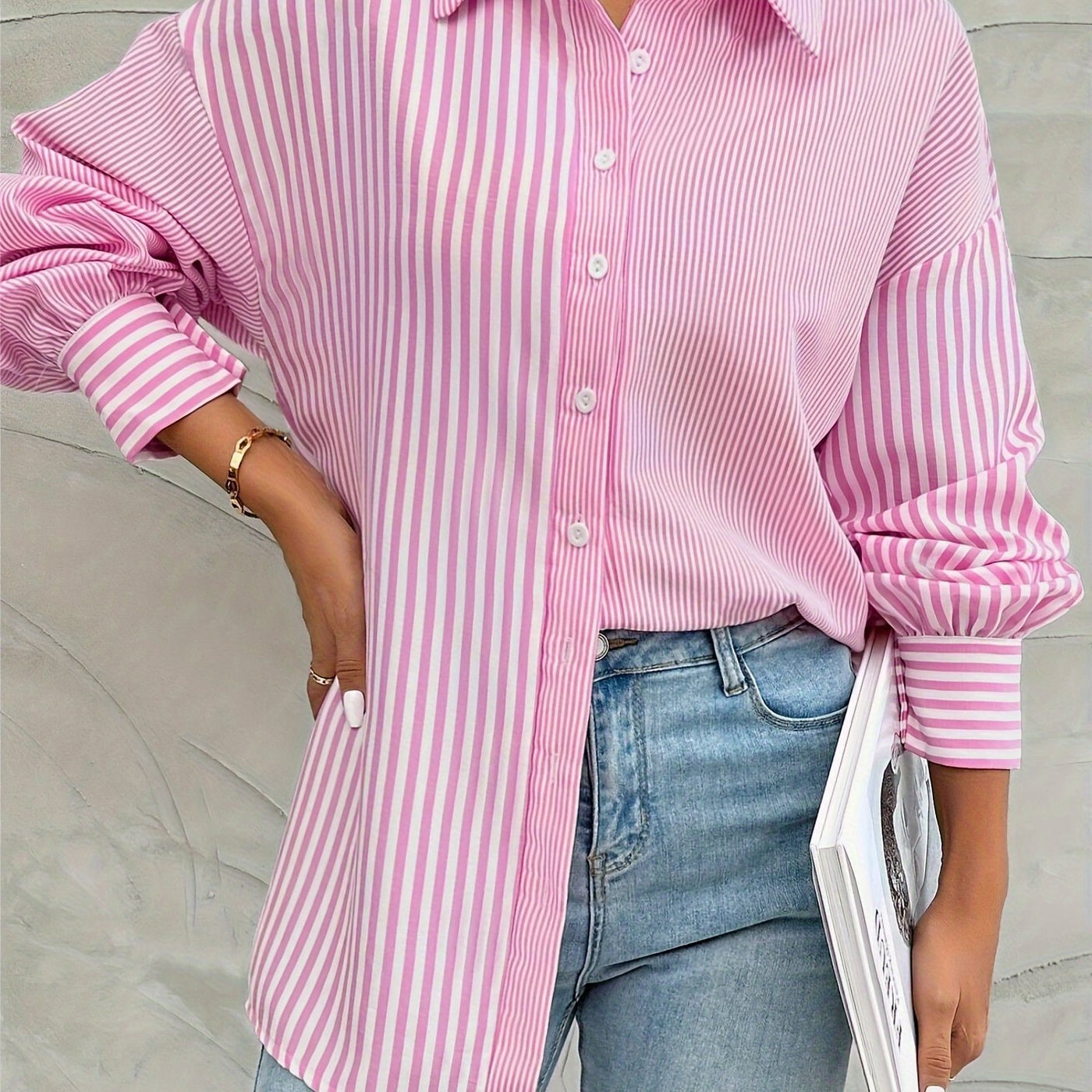 Evelien | Elegant striped women's shirt with buttons