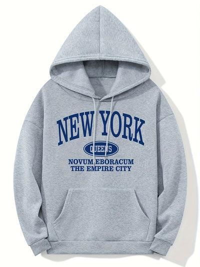 Nina | Hoodie met New Yorkse letterprint en kangoeroezak