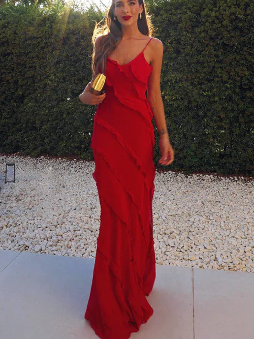 Leila - elegante ruches chique jurk