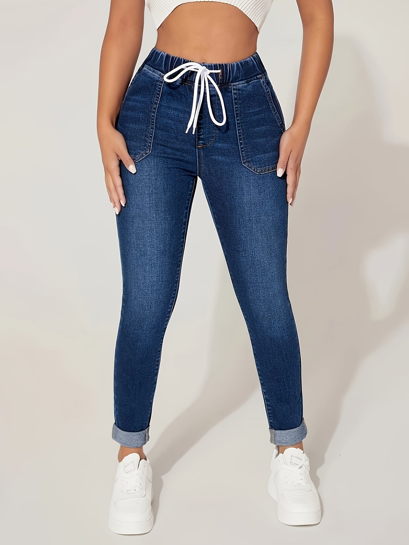 Elise | Relaxed fit damesjeans met hoge taille en trekkoord