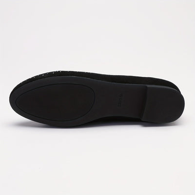 Elise | Rhinestone decor ballet flats with elastic cross strap