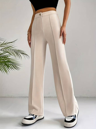 Lotte | Beige pantalon met hoge taille