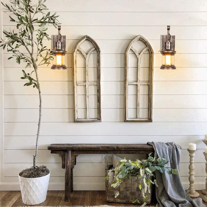 Dravion - Industrial Retro Wall Lamp Glass Shade E27