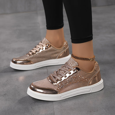 Fenna | Glitter sneakers met veters en comfortabele zool