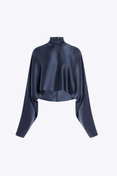 Opal - Luxe Mock Neck Dames Satijnen Shirt