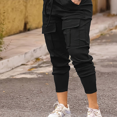 Emma | Solid color cargo joggers with pockets