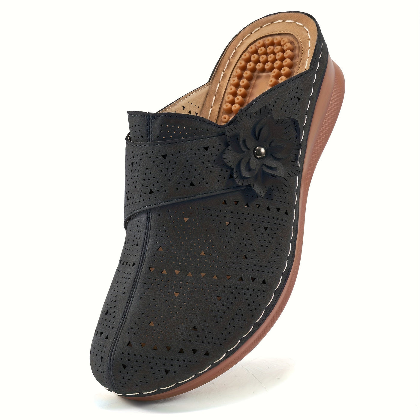 Lotte | Women's platform wedge heels with floral decoration