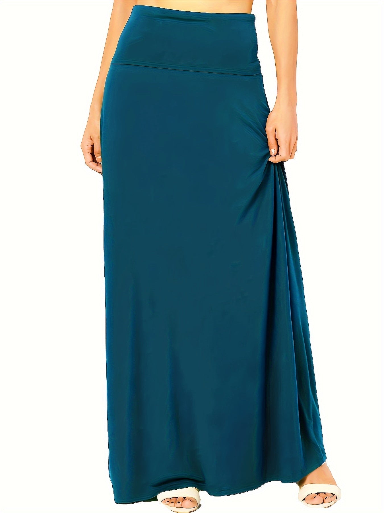 Evelien | Plain maxi skirt with high waist